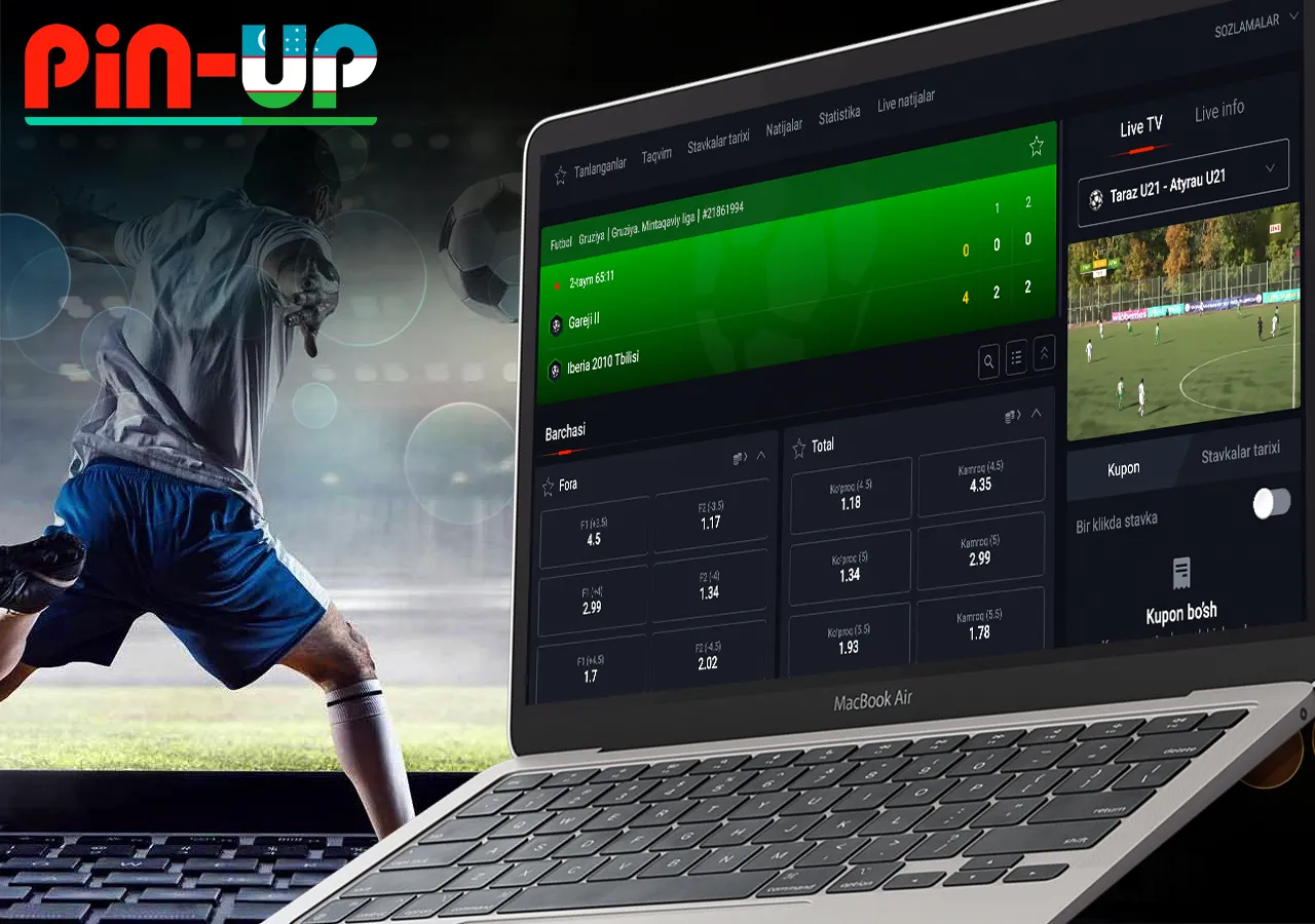 PinUp Real vaqtda sport tikish